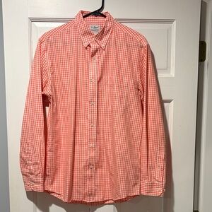 L.L. Bean Coral Checkered Dress Shirt